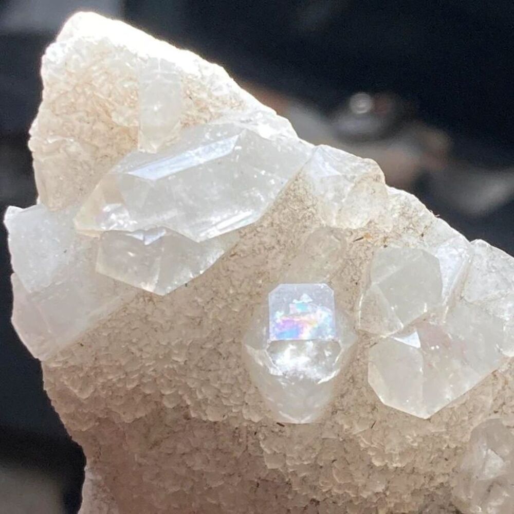White quartz cluster with natural crystal formations